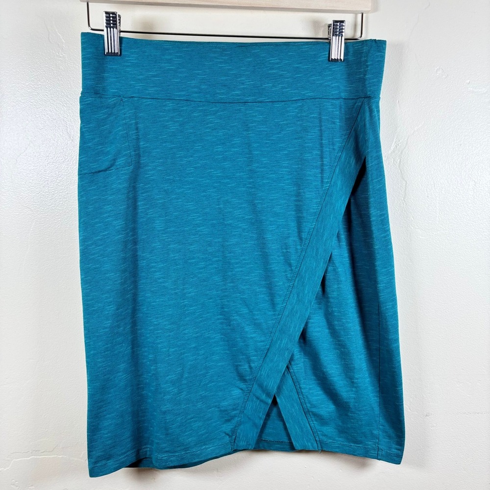 Toad & Co Womens Moxie Pencil Skirt Blue Organic Cotton Comfy Versatile Size S